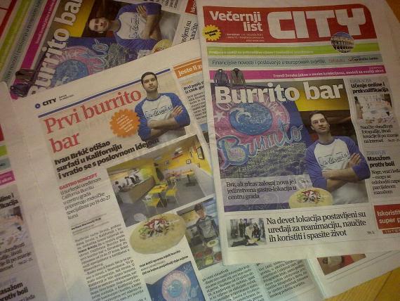 California Burrito bar na naslovnici Večernjeg lista!